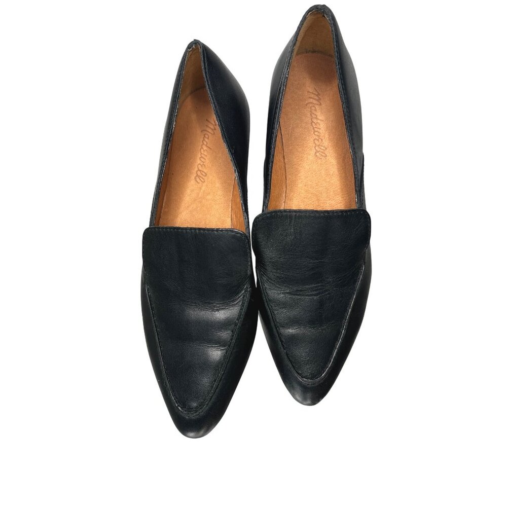 Madewell Frances Black Leather Loafers Size 6.5 - Picture 3 of 10